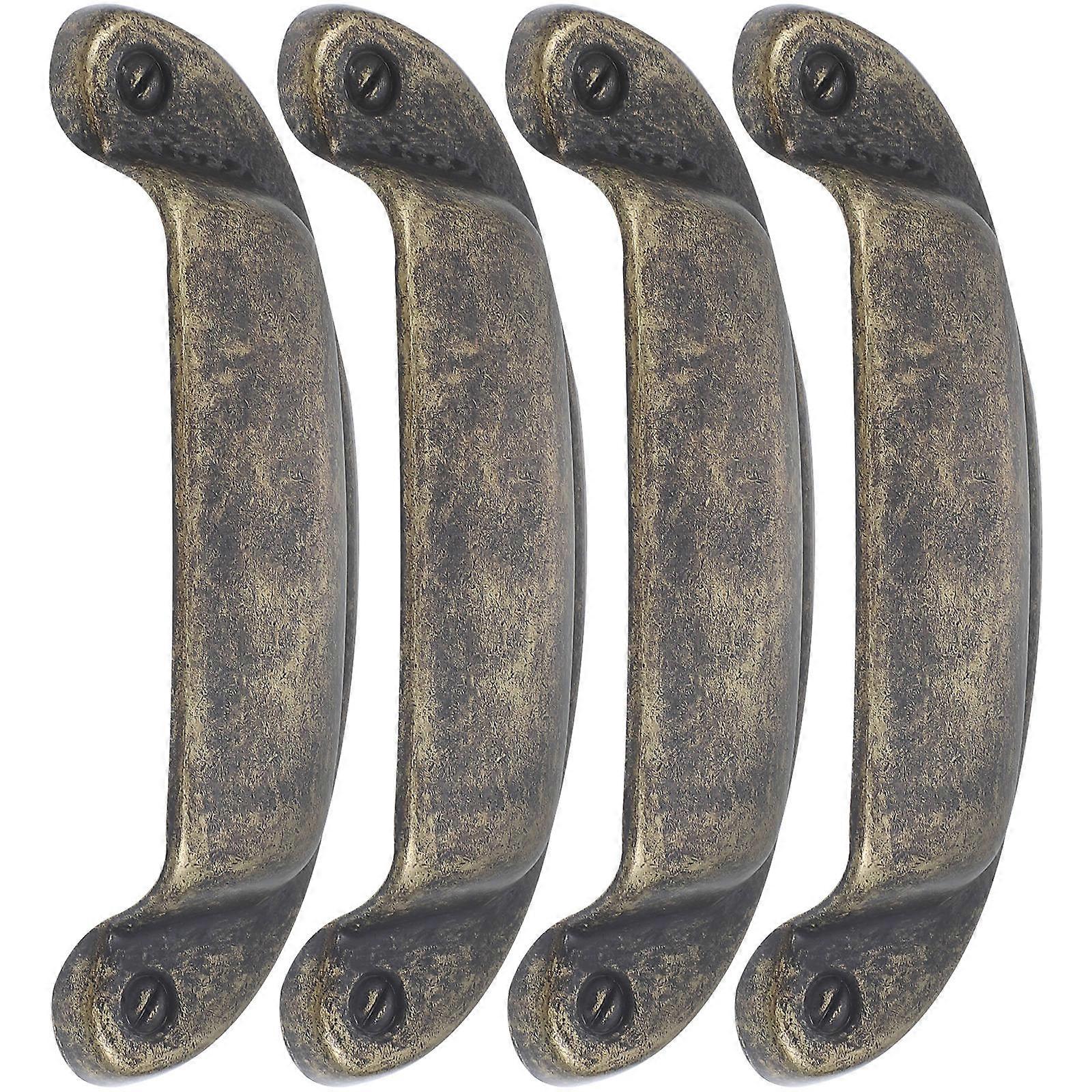 Retro Drawer Handles For Home Decoration Dark Brown Durable Craftsmanship 4Pcs