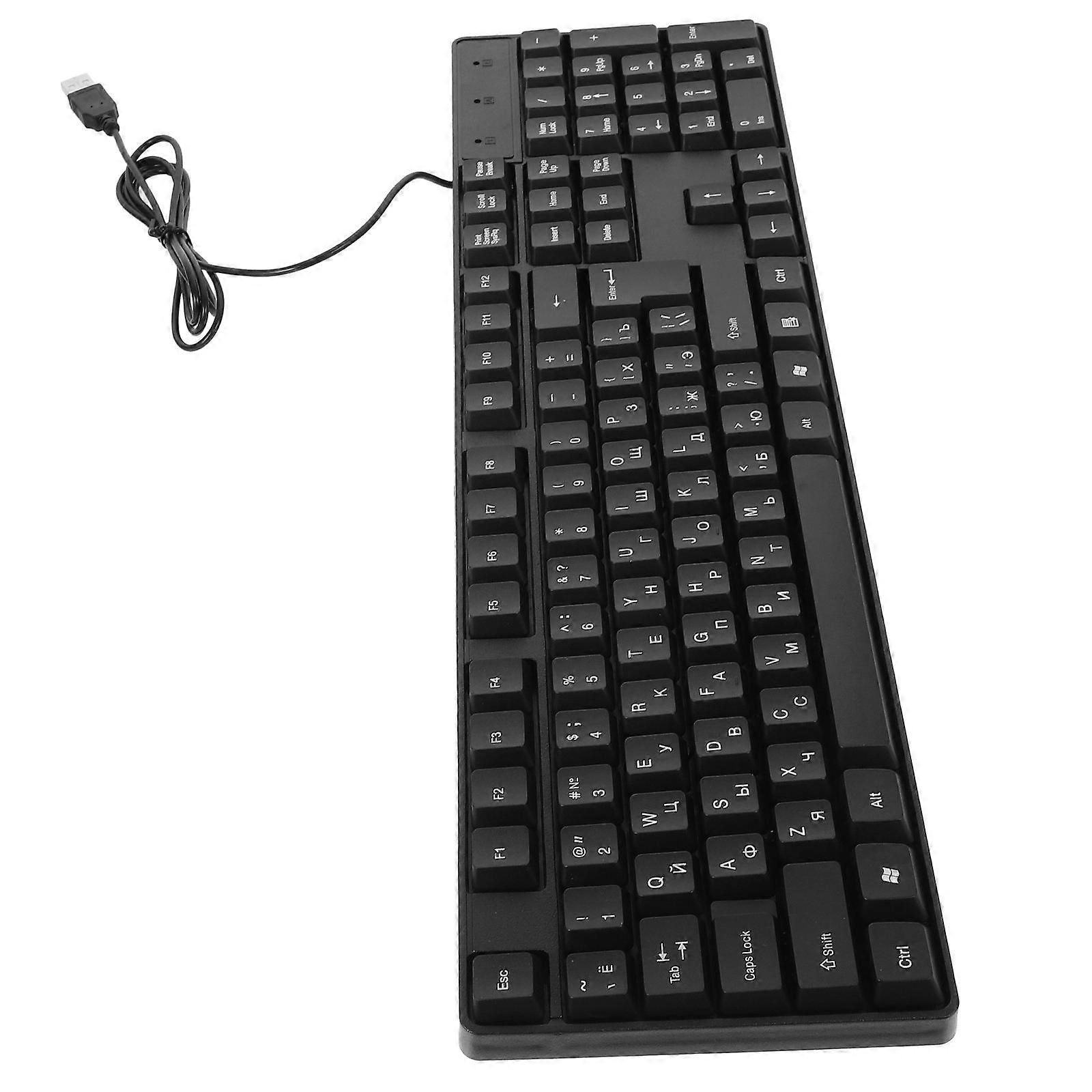 Wired Mechanical Keyboard For Office Work Computer Keyboard Users Of Russian Character Sets Durable Design 1Pcs
