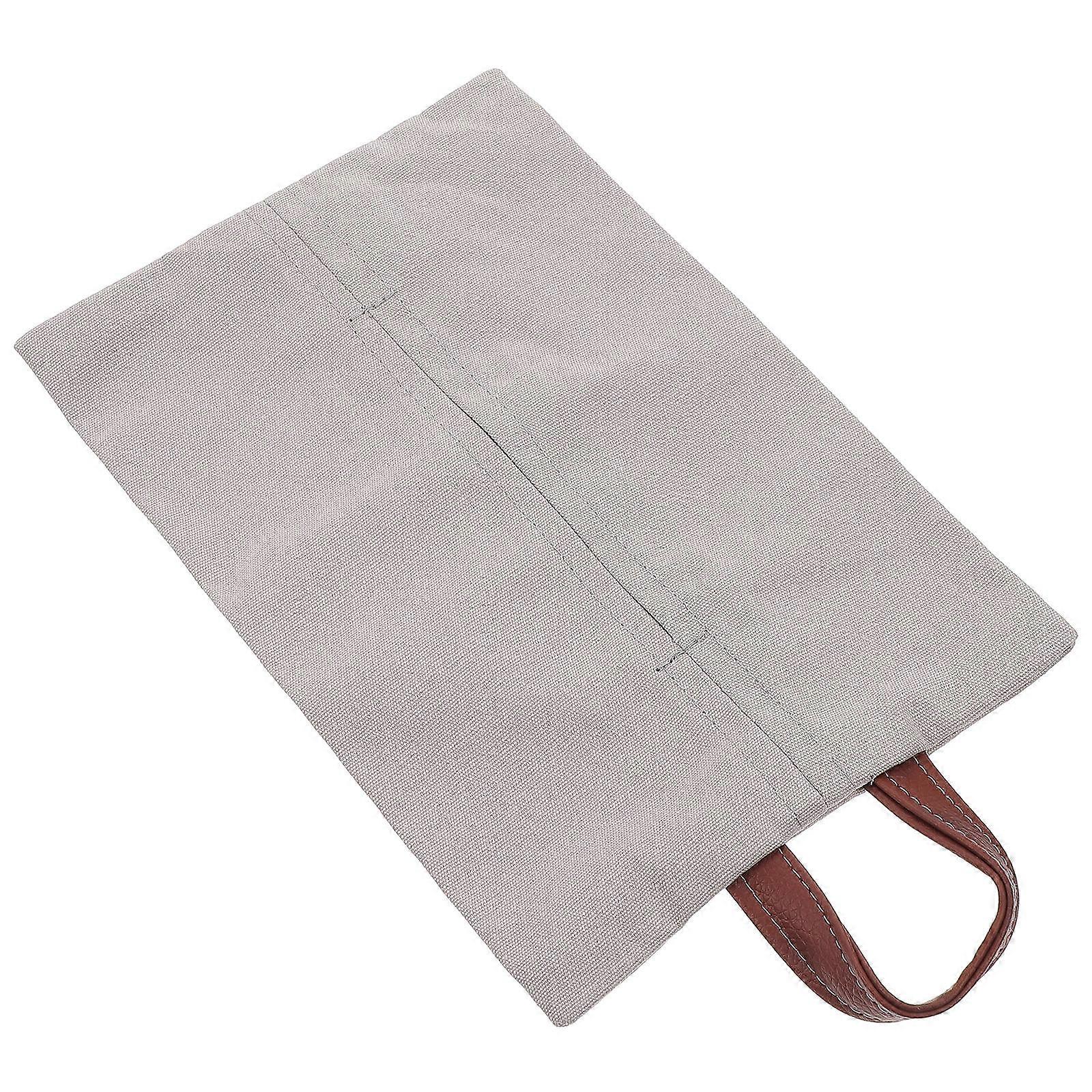 Hanging Wall Tissue Box 1Pack Grey Cotton Linen Material Rectangular Shape Easy Replacement of Paper Towel for Home Use