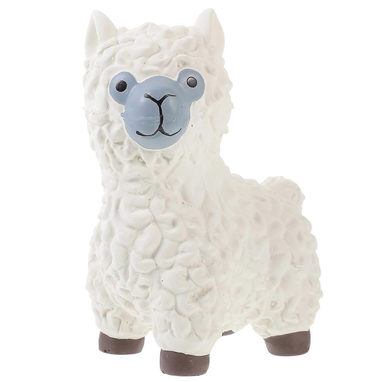 Adorable Squeaky Dog Toy Made of Latex Safe for Pets Stress Relieving White