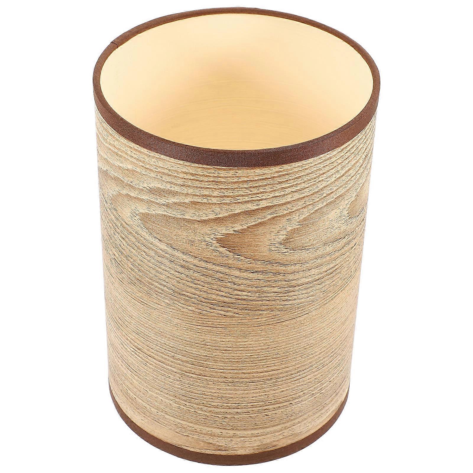 Khaki Wood Grain Lampshade for Home Decor with PP Metal Material and Smooth Surface 6.7 Inches