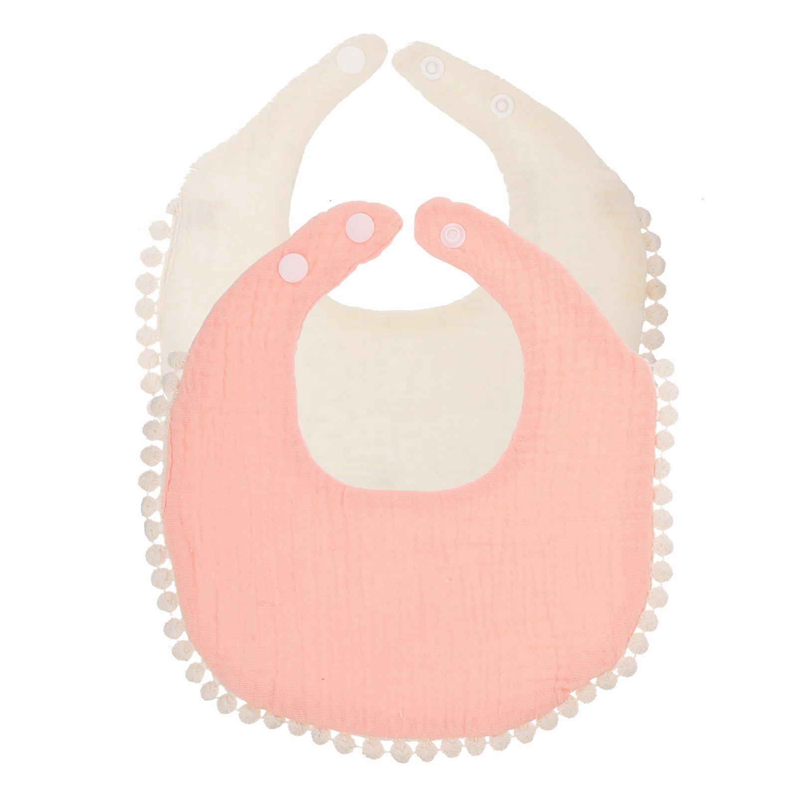 2pcs Soft Cotton Bibs for Newborns – Absorbent Saliva Towels, Breathable & Comfortable Feeding Bibs for Teething Babies, Keeps Clothes Dry