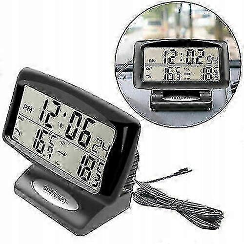 2025 Led Lcd Car Thermometer External Clock