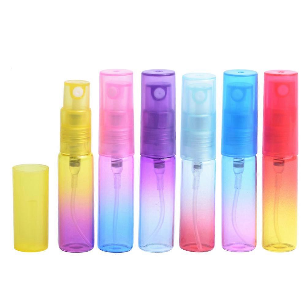 6 Pieces Portable Perfume Dispenser in Assorted Colors Made of Glass and Plastic for Travel Use 5ml