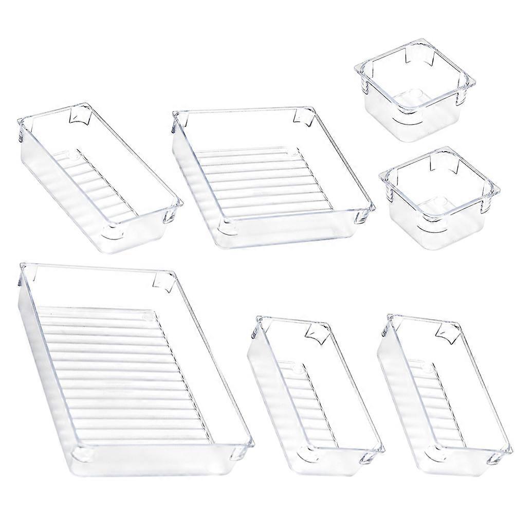 Drawer Organizer 7Pcs Transparent Boxes with Durable Material for Storage Use