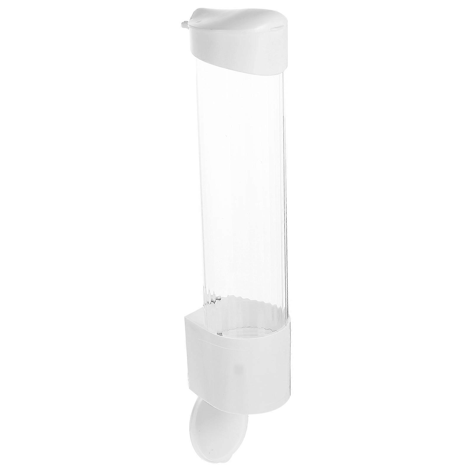 Wall Mounted Pull Type Cup Holder for Home White ABS PC Material Fits Most Cups 4.3"x3.1"x8.7"