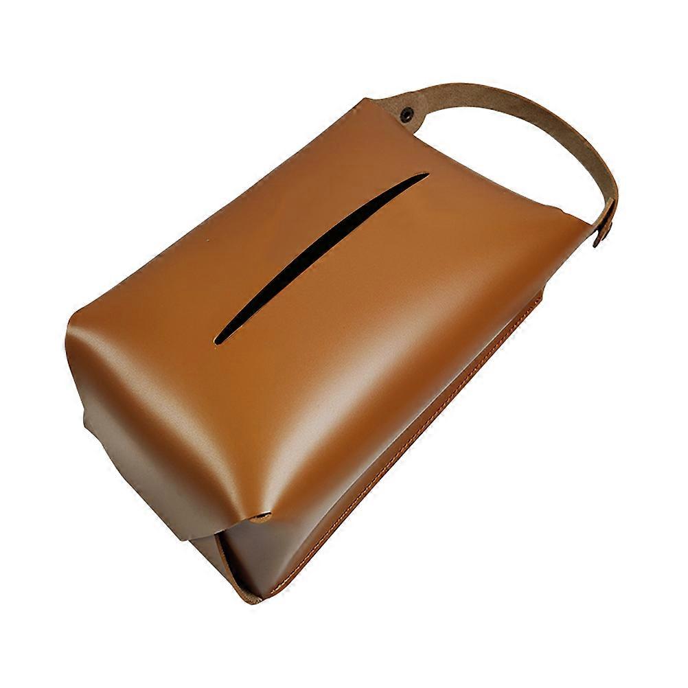 صندوق مناديل بني لتخزين حامل منديل زخرفي يستخدم على نطاق واسع في السيارة المنزلية 1 جهاز كمبيوتر