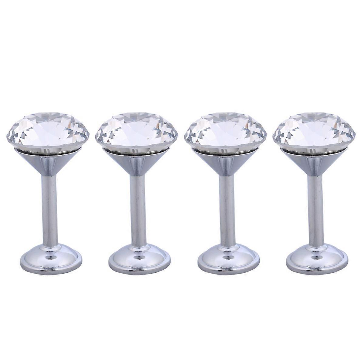 Diamond Wall Hooks for Hanging with Crystal and Zinc Alloy Material in Silver Color 40mm