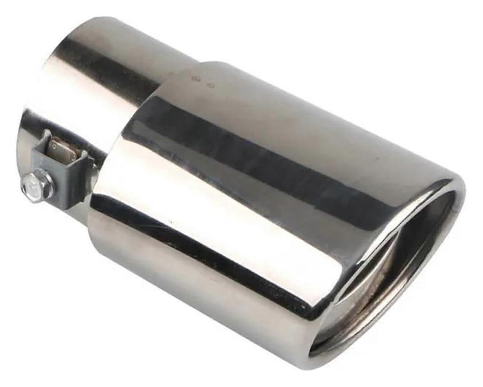 Tailpipe, Universal Car Muffler Tip, Round Stainless Steel Pipe, Car Muffler, End Muffler Tip Pipe, Silver (Straight)