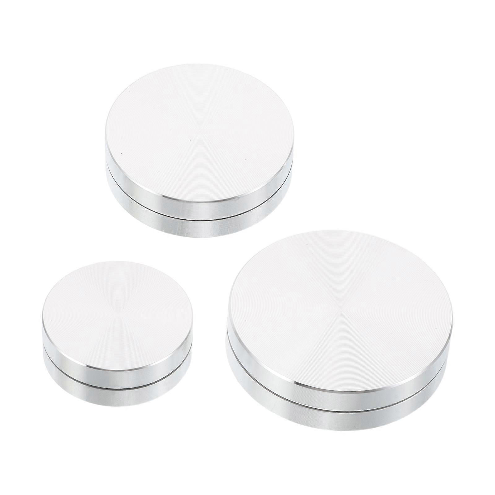 3pcs Aluminum Alloy Cake Turntable with Smooth Rotating Base for Dessert Display, Cake Decorating, and Easy Cleaning – Ideal for Professional Baking