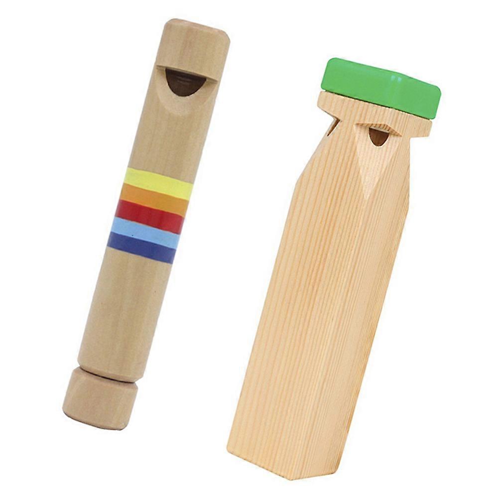2pcs Educational Wooden Slide Whistles for Lightweight Musical Instruments to Promote Hearing Development and Artistic Skills in Early Learning