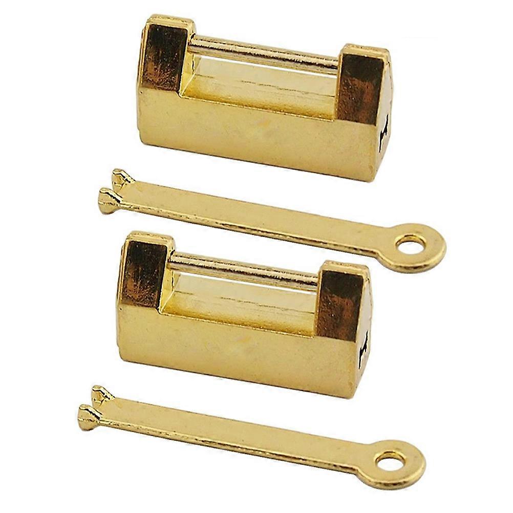 Retro Golden Padlock for Boxes Hand-Carved Jewelry Box Lock with Zinc Alloy Material 2 Pieces