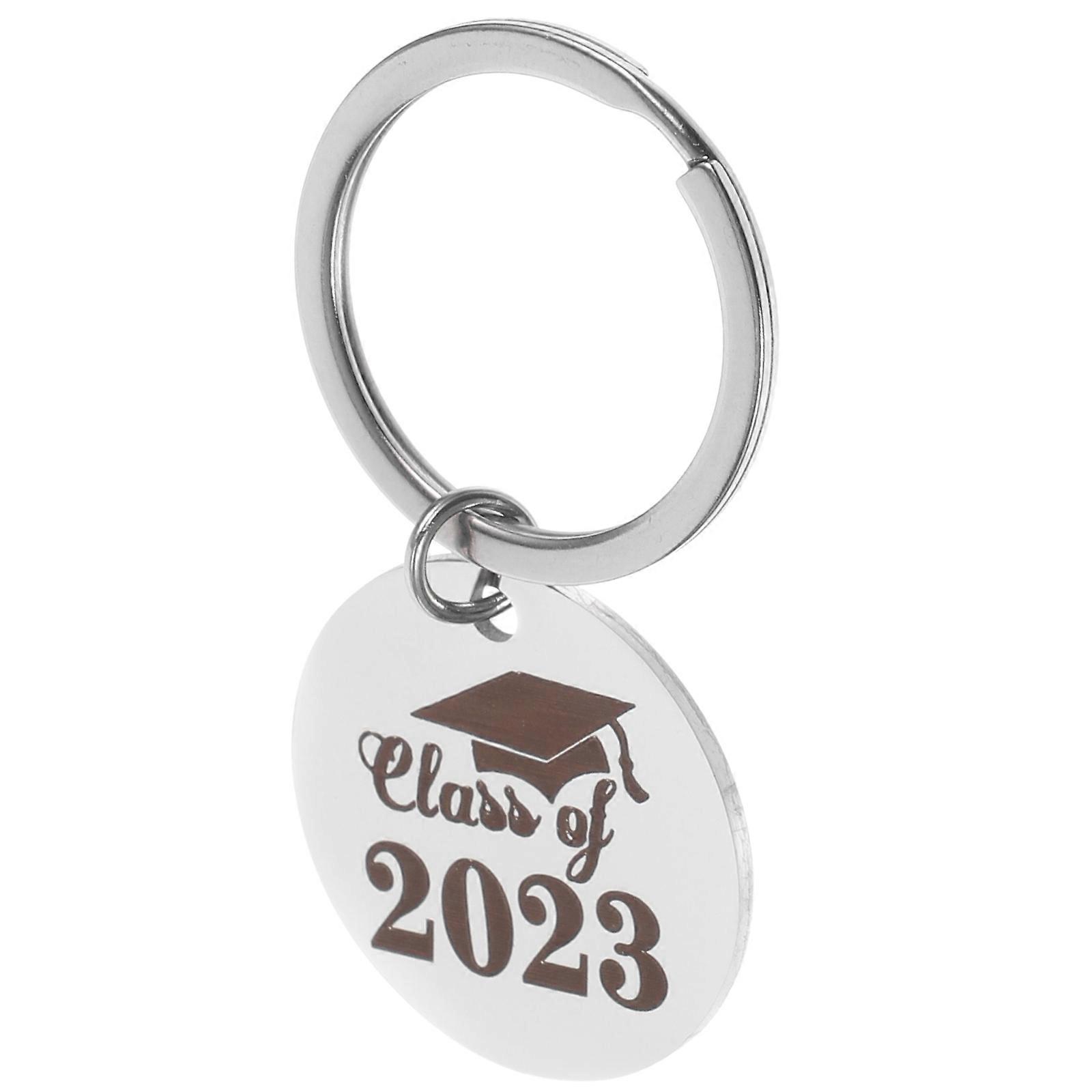 Stainless Steel Graduation Keychain 2023 Grad Key Ring Class of 2023 Key Holder