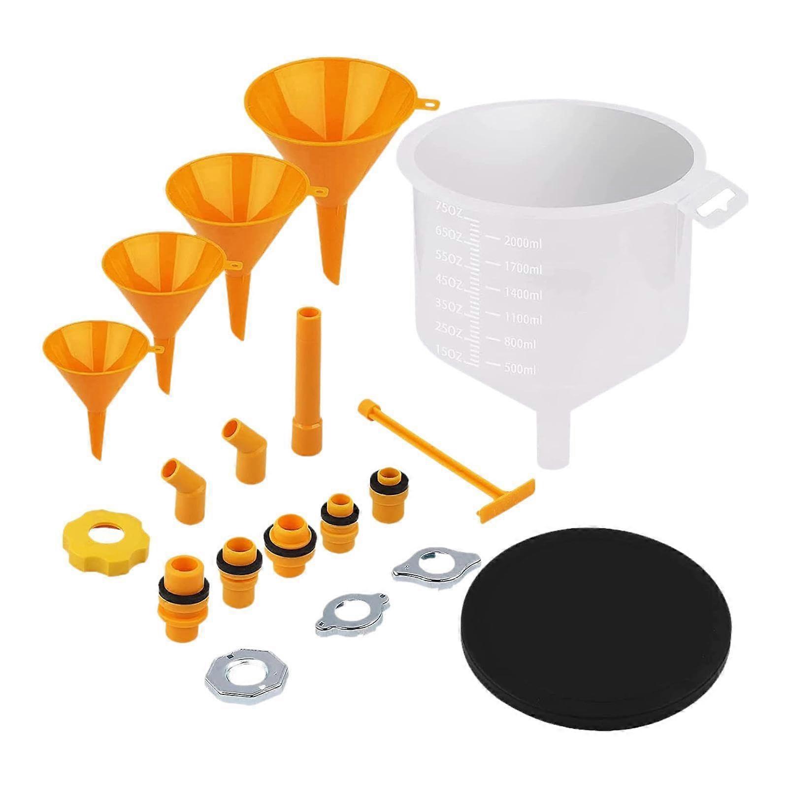 19pcs Leak-Proof Funnel Set for Automotive Coolant Filling and Radiator Bleeding - Easy Installation, Durable Design