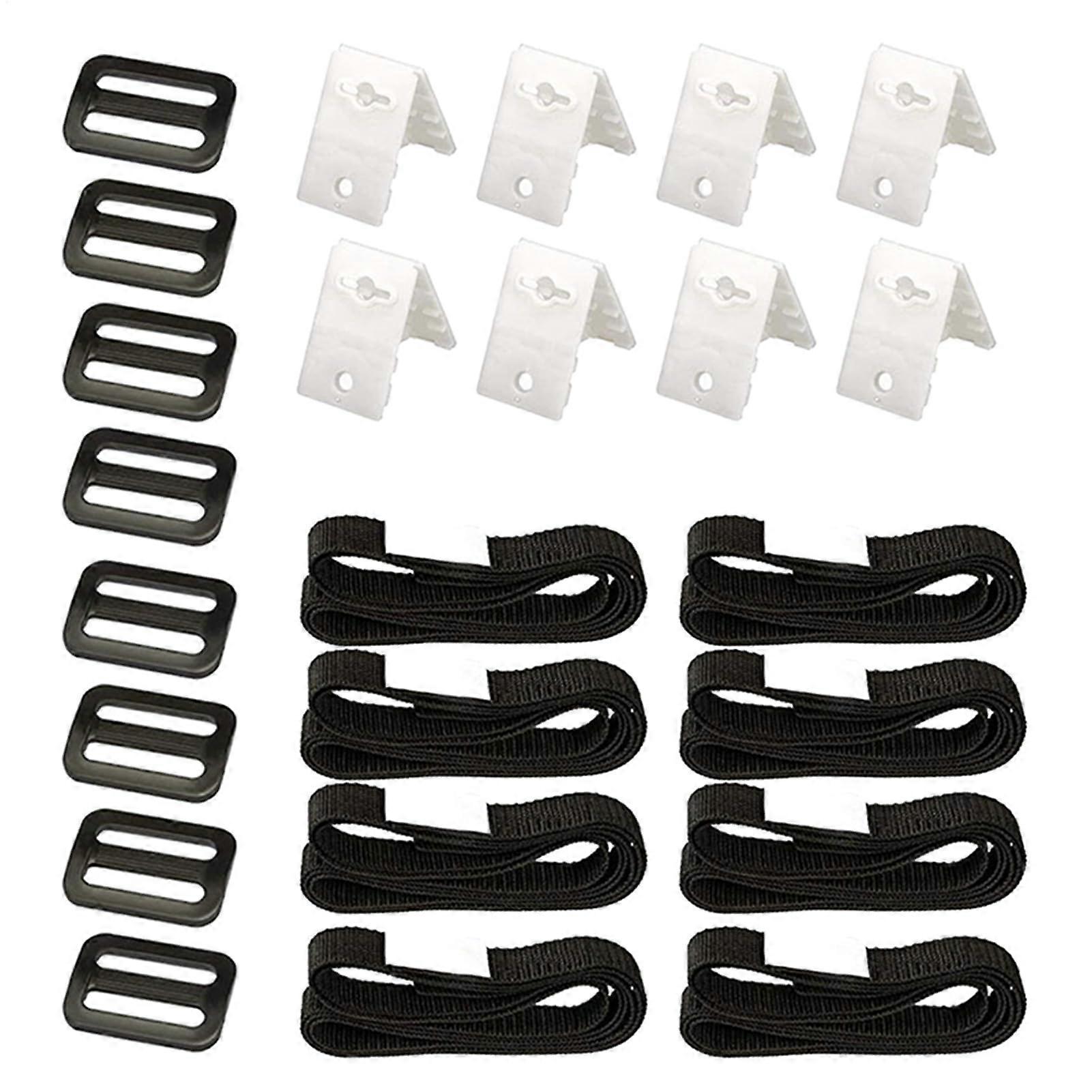 Pool Roll System Bands – Retaining Straps for Pool Foil Solar Film – Set of 8 Mounting Straps  Clips