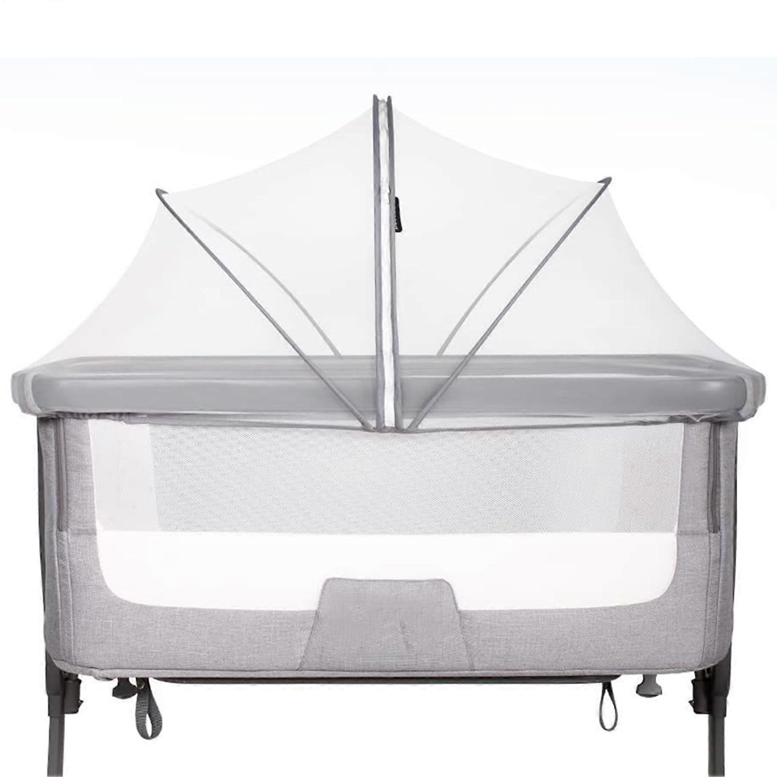 Baby Crib Mosquito Net, Mosquito Net for Cot, Foldable Canopy Net for Kids Bed, Portable Foldable Mesh for Side Bed and Stroller in White