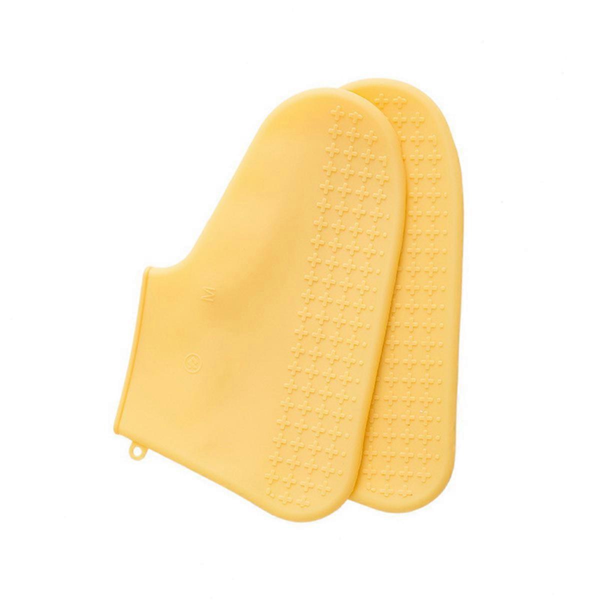 Yellow Silicone Shoe Covers In Size M Ideal For Rainy Days Protecting Shoes With Anti-slip Design 1 Pair