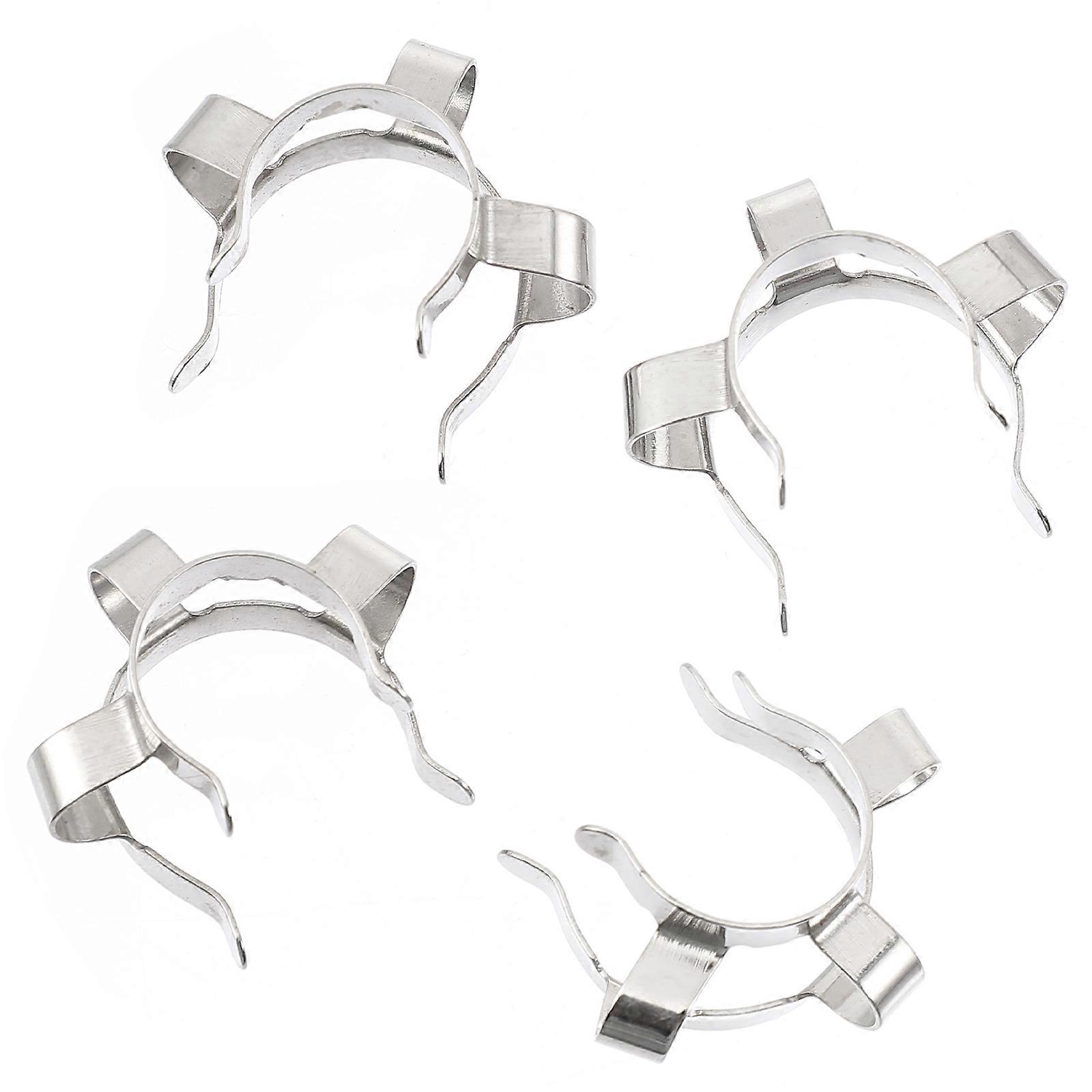 4Pcs Silver Stainless Steel Clamps For Laboratory Use 2.5X2.5CM Precision Production Flask Bottles Securing