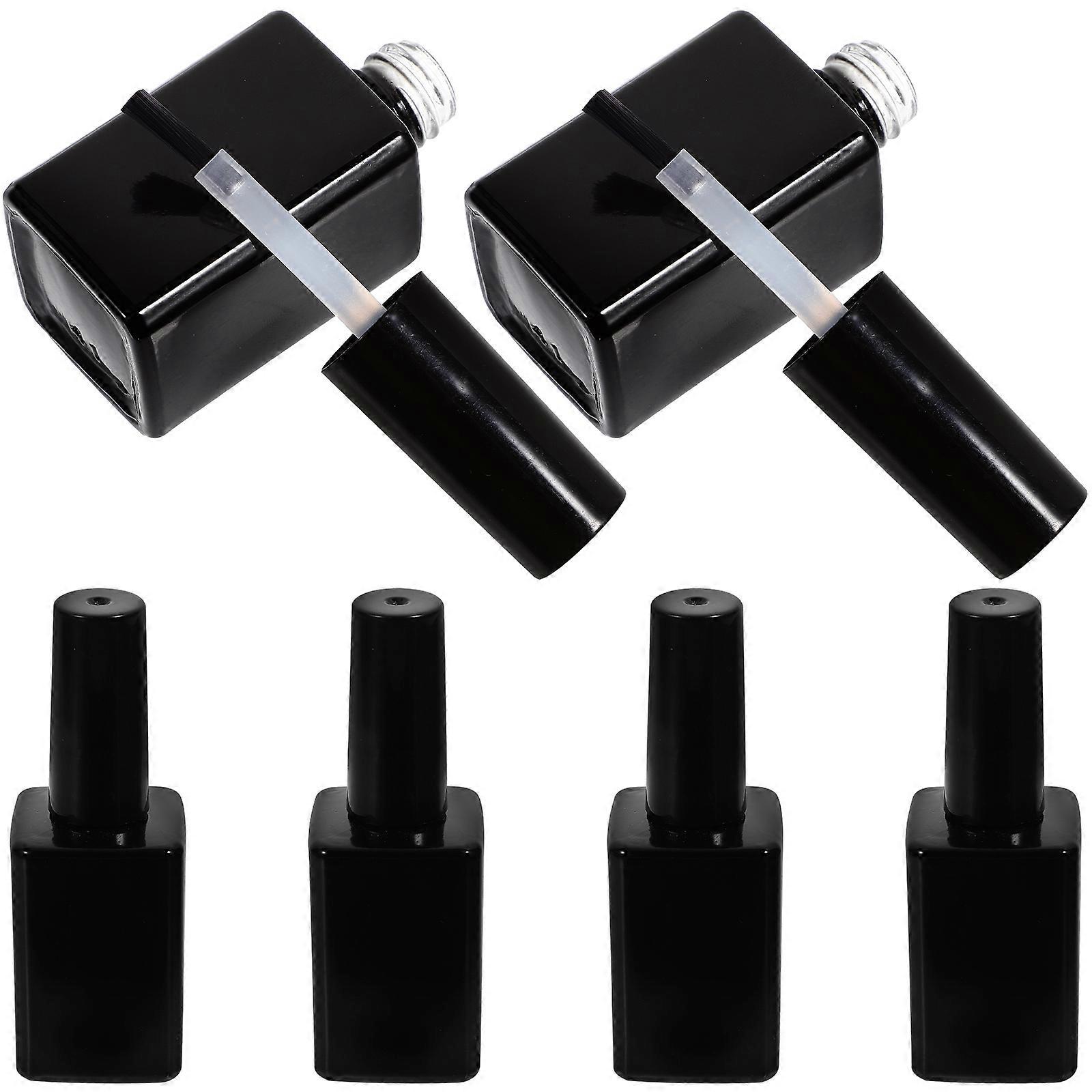 6 pcs Empty Glass Nail Polish Bottles with Brush Small Gel Polish Containers