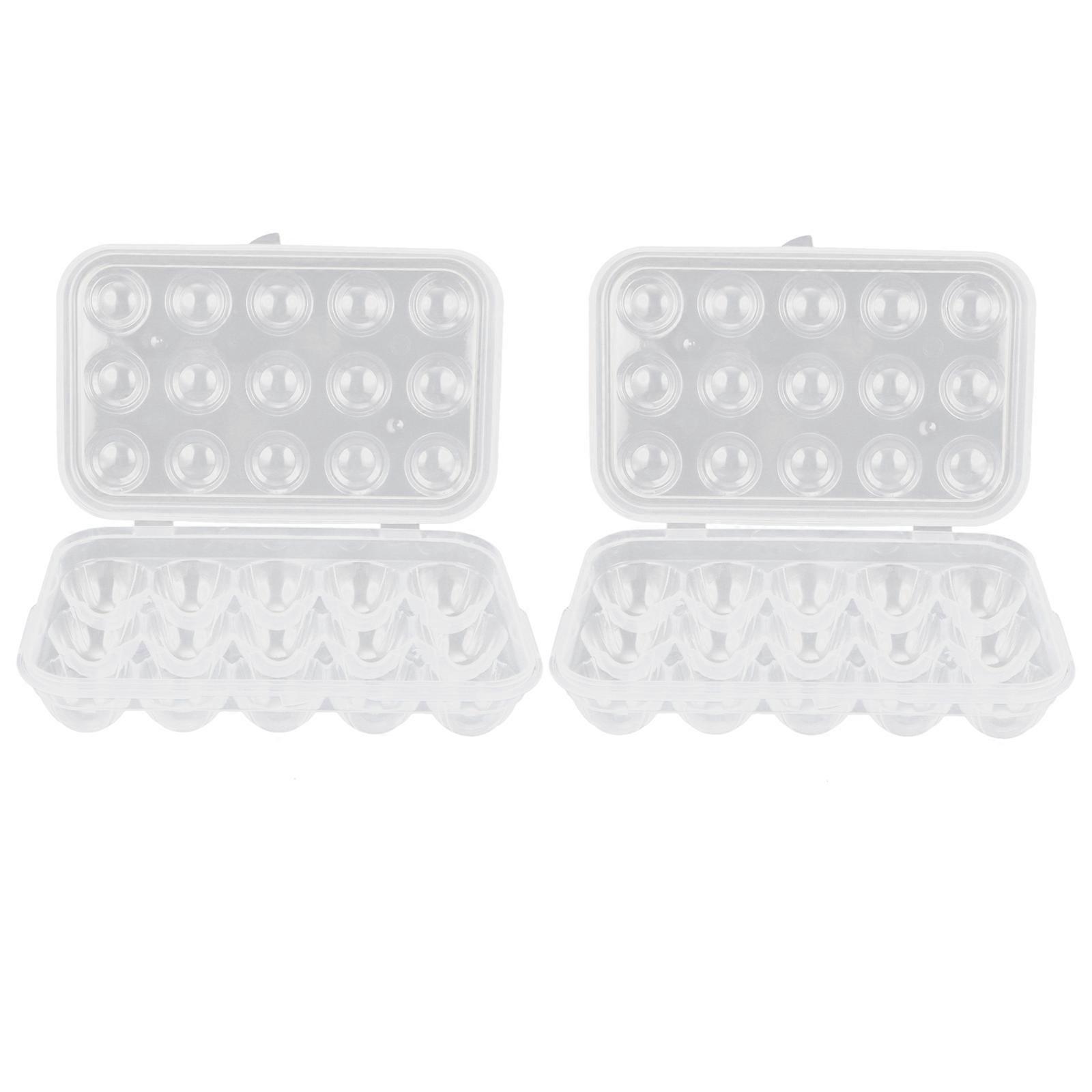 Egg Storage 2Pcs Refrigerator Egg Trays With Lid Rectangular Design For Kitchen Use 25x15cm Efficient Organization
