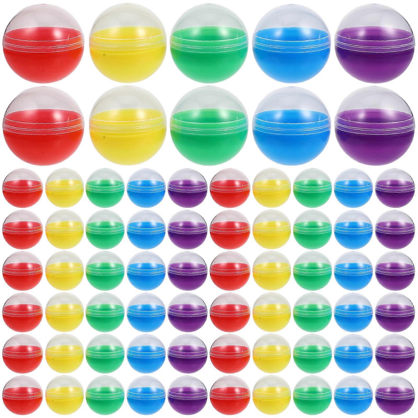 120pcs Gumballs Vending Machine Colored Round Plastic Toy Capsules Containers