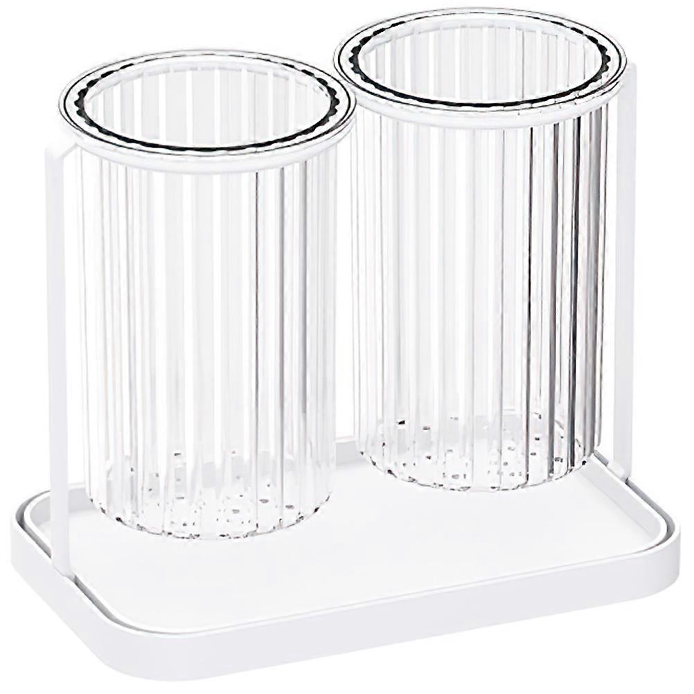 Chopstick Storage Bucket For Restaurant And Cafe Utensils In Clear Silicone And Iron 1Set