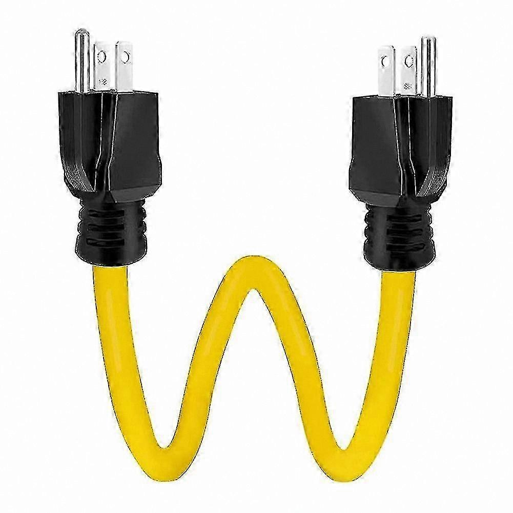 12AWG 125V Double Male Extension Cord for RV, Generator, and Transfer Switch Adapter, 5-15P Connector