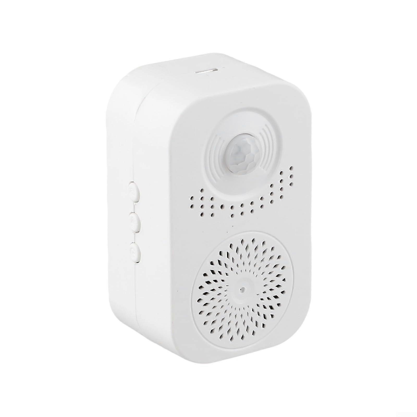 Welcome doorbell with infrared motion detection and audio recording function, suitable for various business environments.