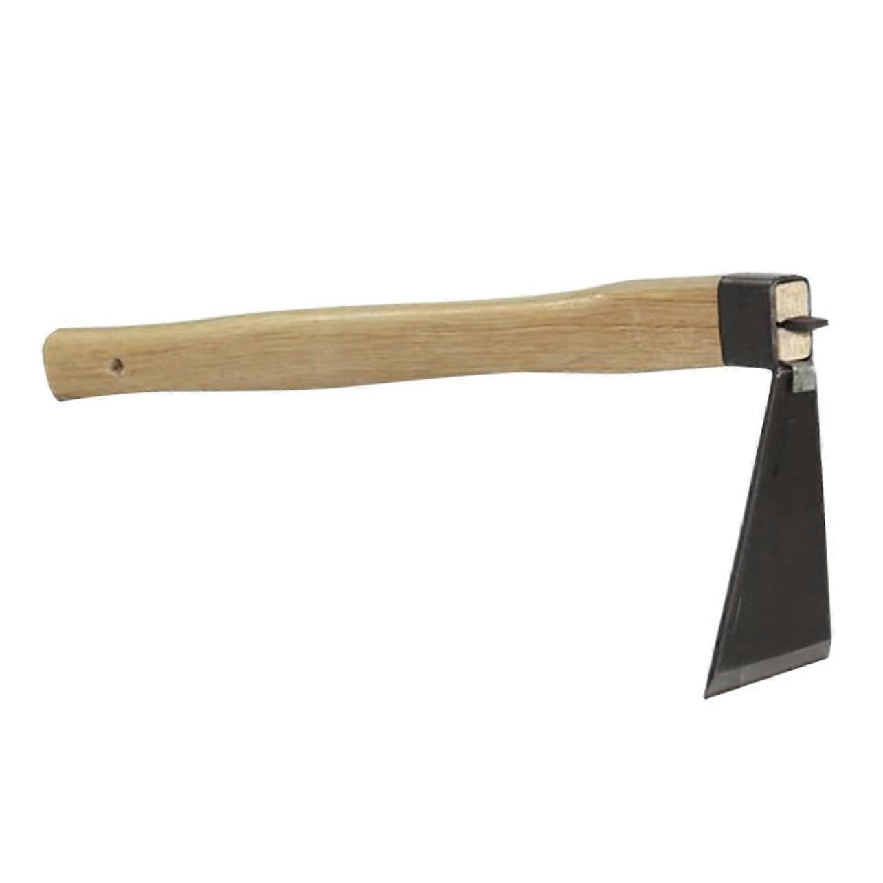 Light hand hoe garden tool for efficient weeding, digging, and loosening soil for gardening.
