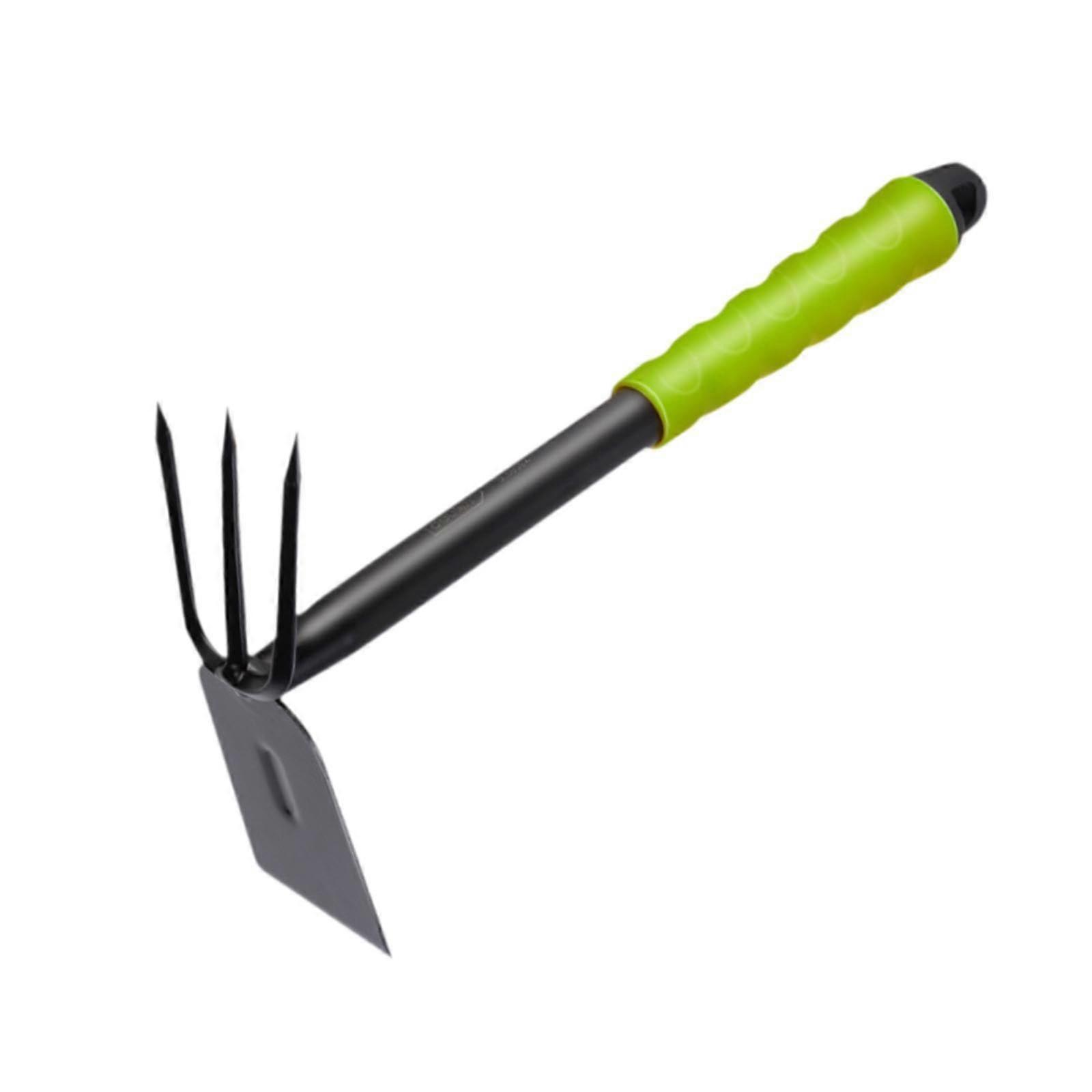 Garden Hoe and Cultivating Rake Dual-Head Hand Tool for Digging Weeds and Cultivating Soil