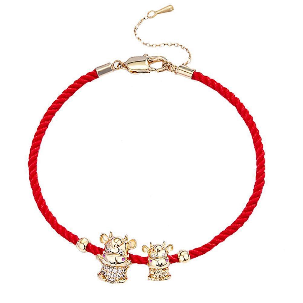 Red String Bracelet for Decoration Durable and Lightweight Alloy Christmas Gift with Braided Design Fits Most