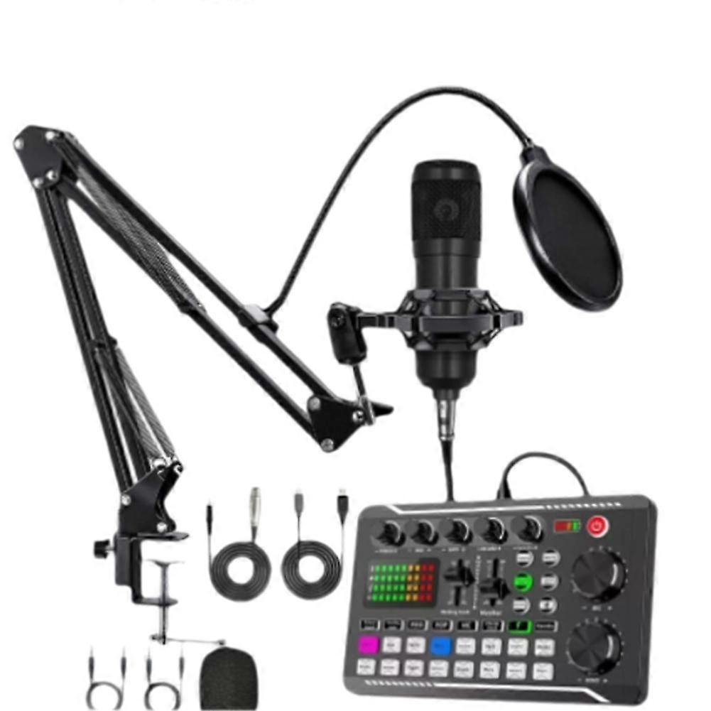 F998 Live Sound Card with DSP Dual Chip Bluetooth 16 Sound Effects 7 Recording Modes for Professional Streaming Podcasting Karaoke