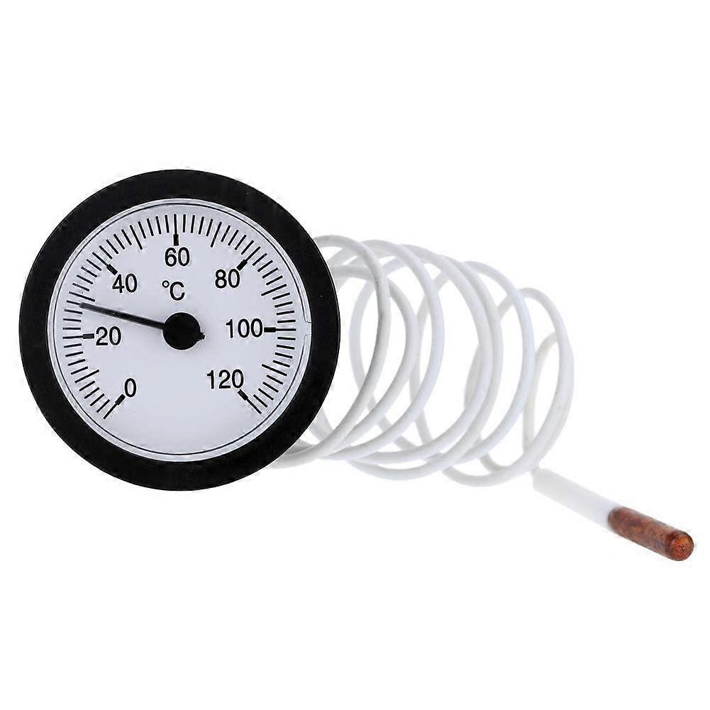 Dial Thermometer with Sensor, Capillary Display 0-120°C for Water, Liquid, Oil - Accurate Temperature Measurement Tool