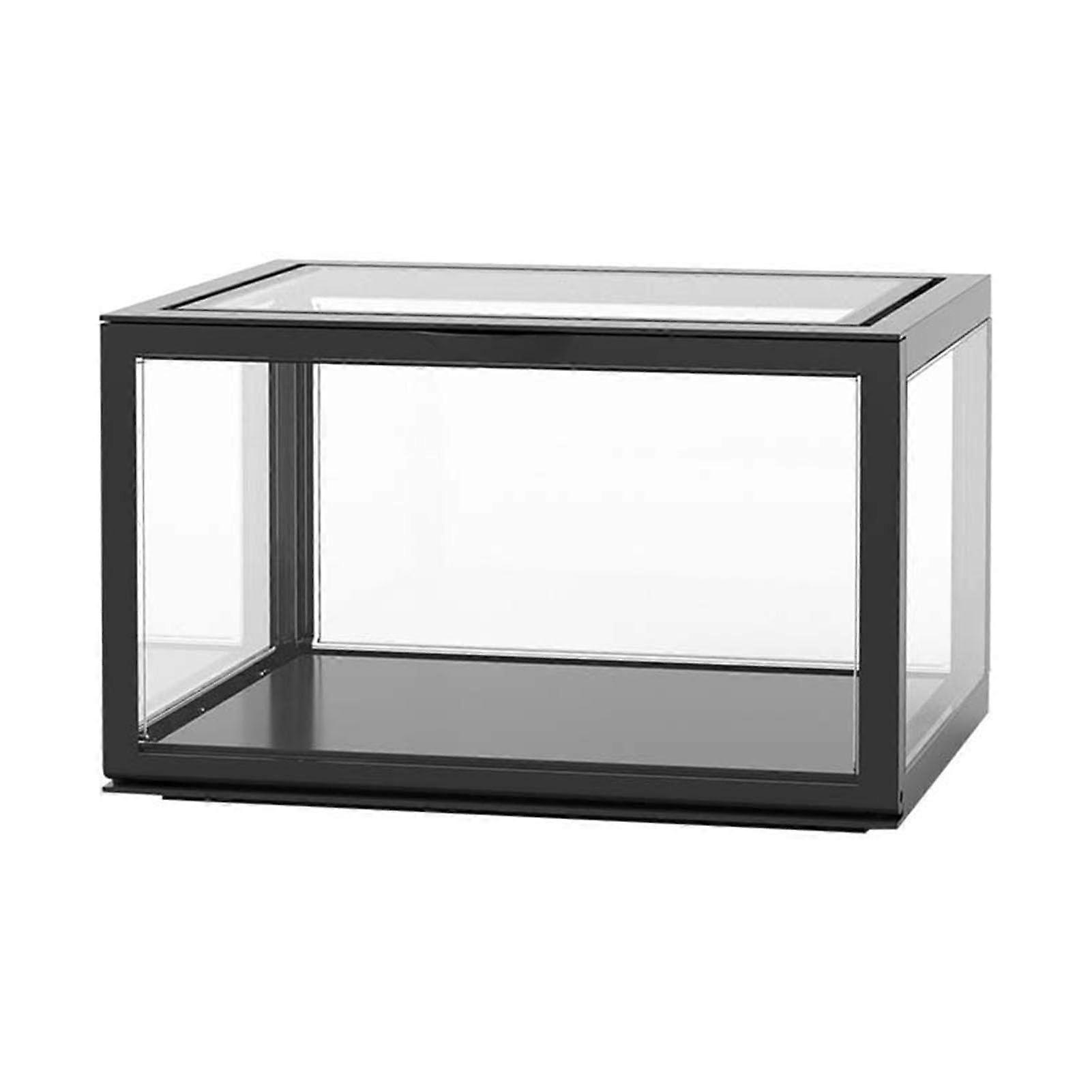 Figure Organiser, Desktop Doll Acrylic Display Case, Transparent, Dustproof, Durable, Compact, Black #14