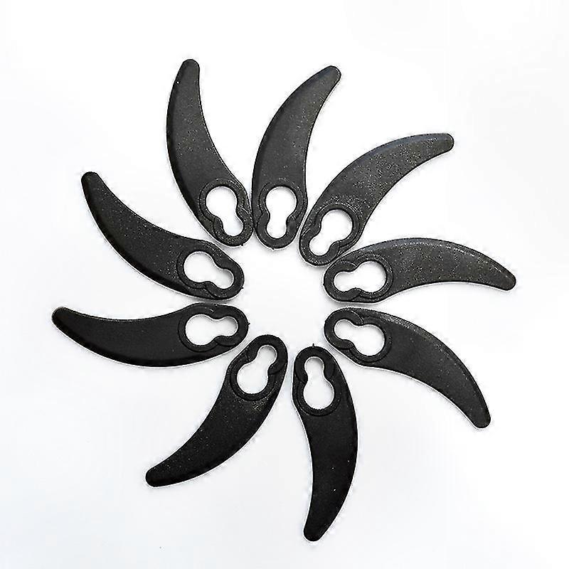 9pcs Small Crescent Lawn Mower Plastic Blades for Challenge 1100W Hover Black