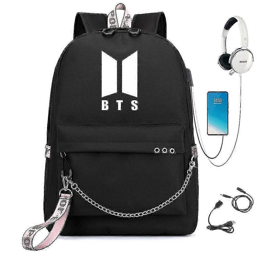 BTS Rucksack Niedliche USB-Ladeschultasche