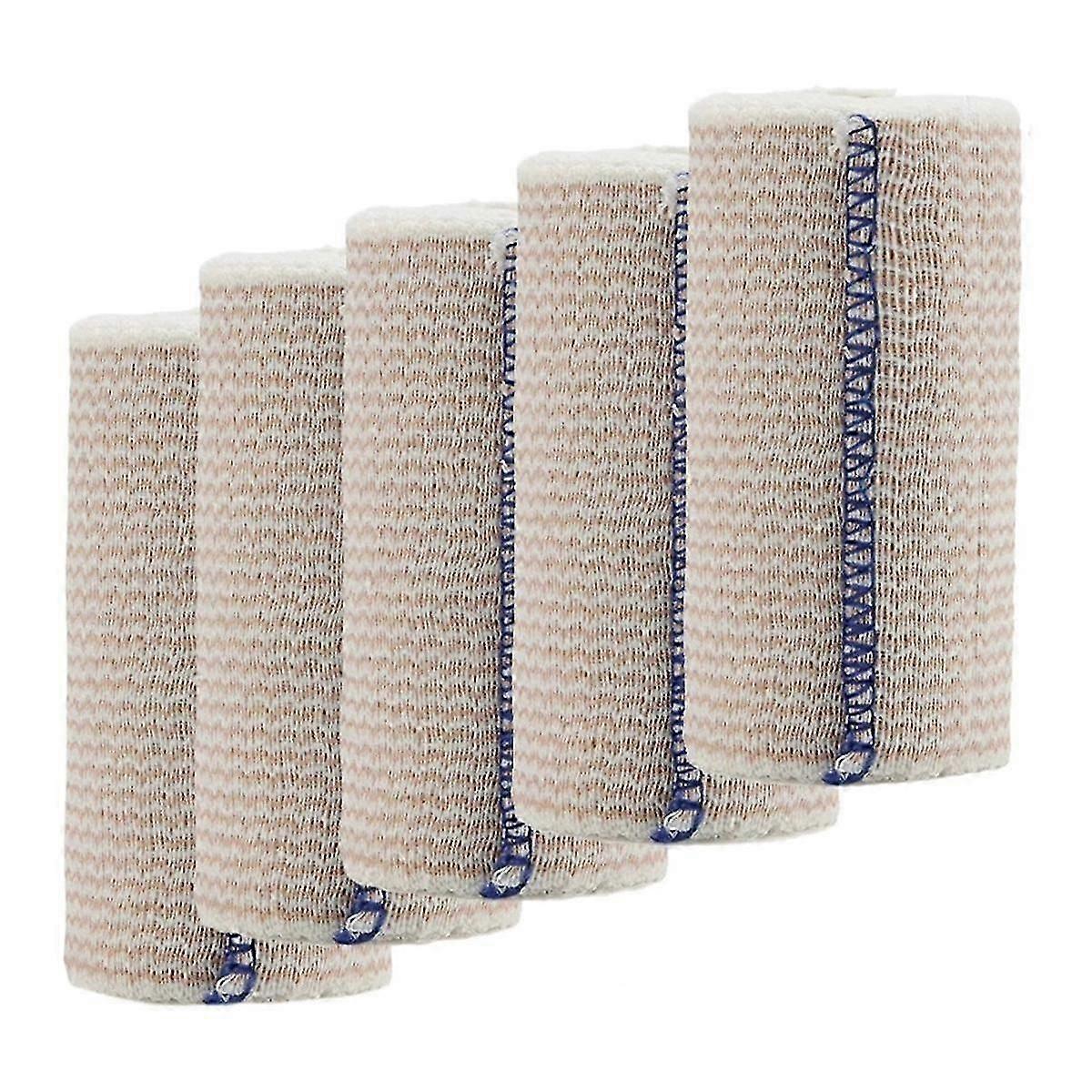 5 Rolls Elastic Bandage Wrap - Compression Bandage with Self Closure and Extra Clips,Latex Free Bandage for Sports,C