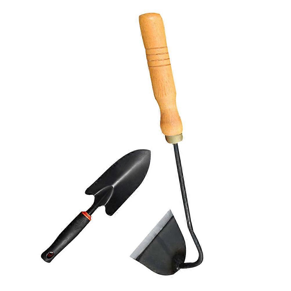 Ergonomic Lightweight Handheld Hoe for Weeding with Durable Wooden Handle and Iron Head Gardening Tool Set