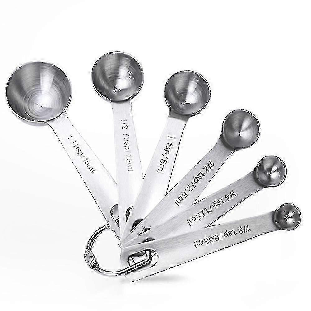 6-Piece Measuring Spoon Set for Dry Ingredients with Metric & US Measurements