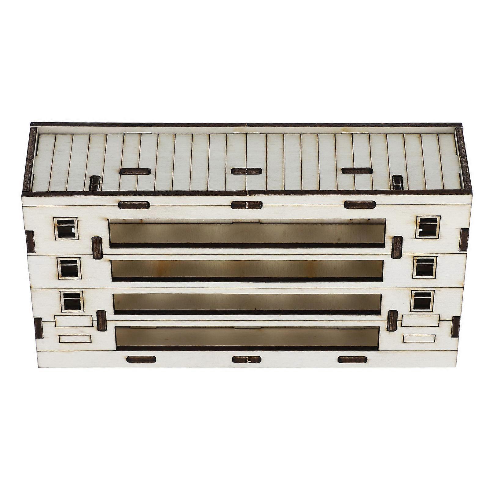 Wooden Mini House Model for DIY Crafts Beige Color Realistic Design Versatile Decoration 3.5 Inches