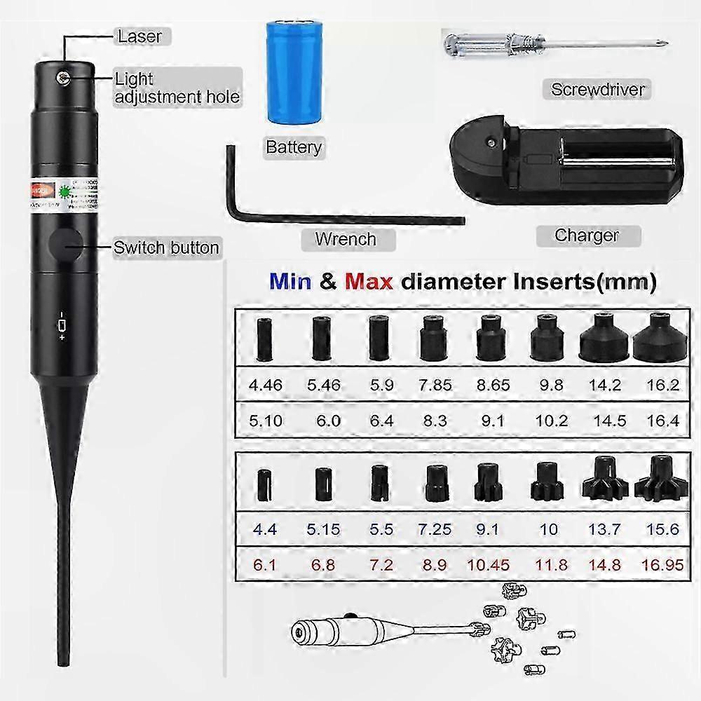 Universal Laser Bore Sight Kit for .177 to 12GA Caliber with Battery Included