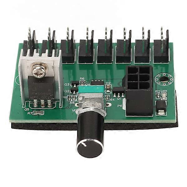 Fan Splitter Controller Hub NKFV8 1 DC 12V PWM 8-Channel Computer Fan Hub for 4pin 3pin 2pin PC Fans