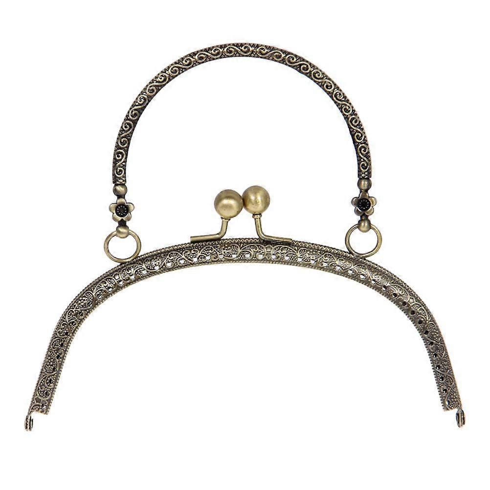 16.5cm Retro Curved Metal Frame Purse Embossing Coin Bag Clasp Lock DIY Handle for Bag Sewing Craft Tailor Sewer