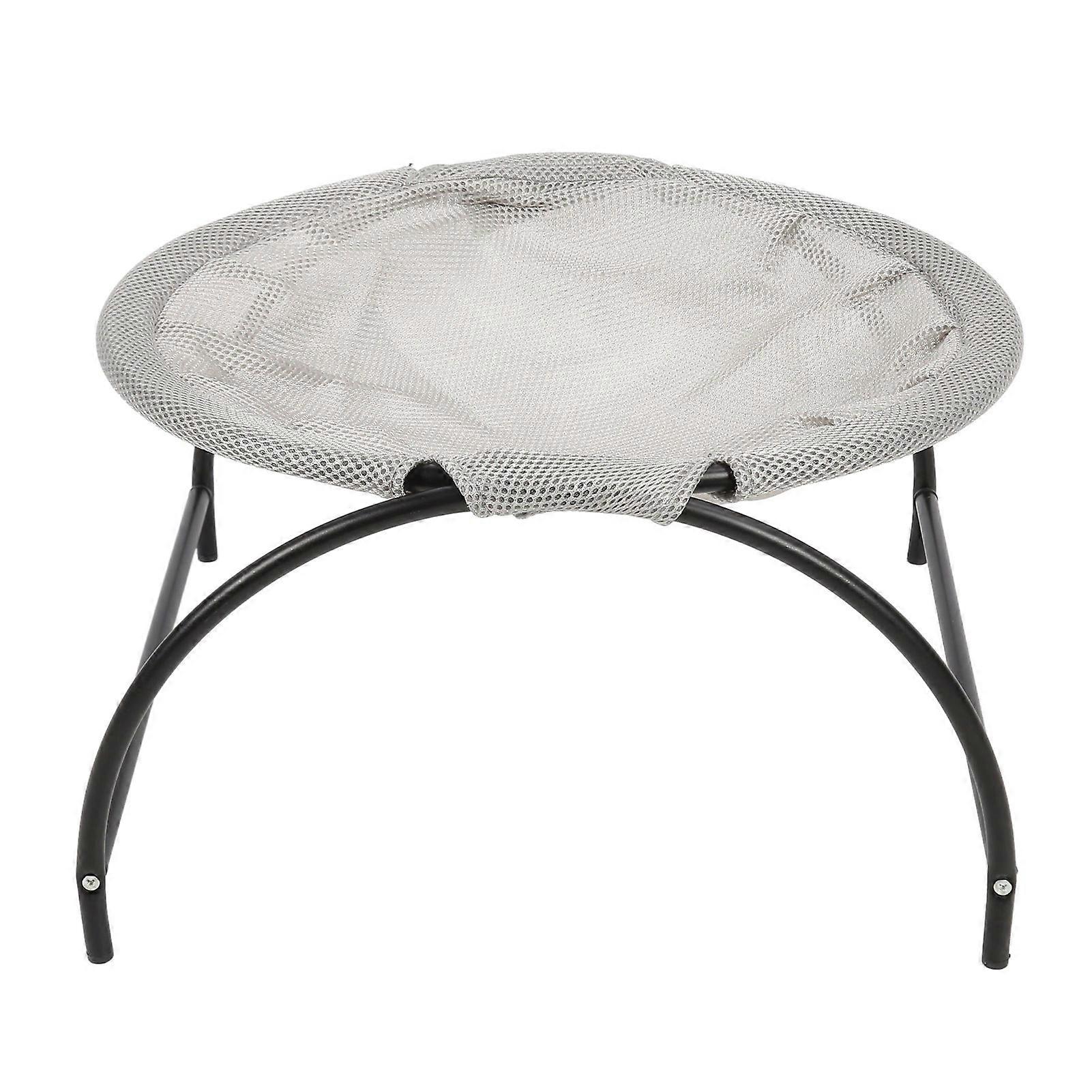 Elevated Grey Dog Hammock Bed Detachable Breathable Mesh Pet Bed