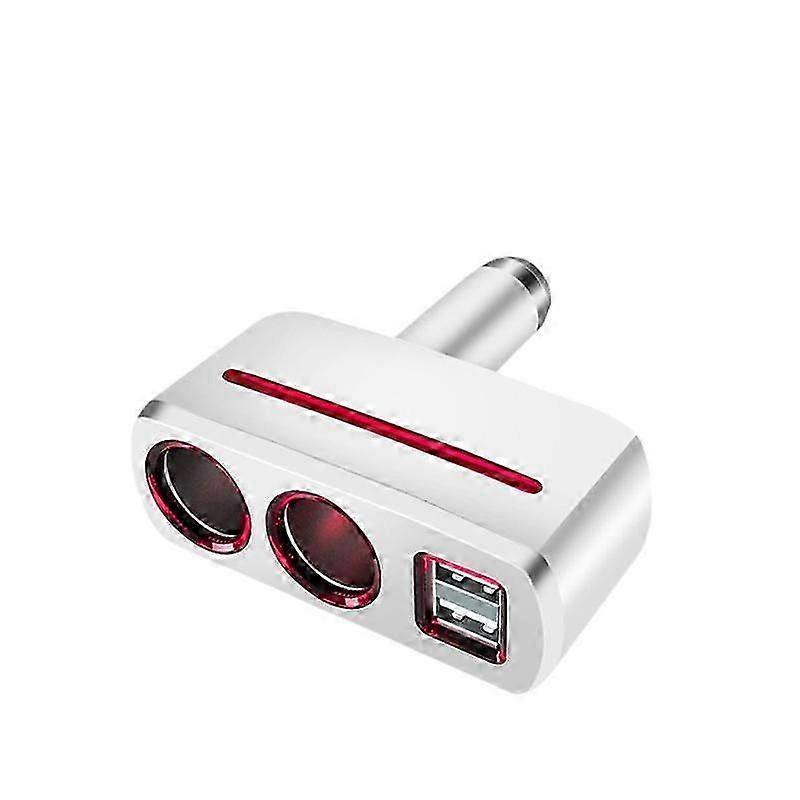 Car cigarette lighter one-to-three multi-function socket one-to-two power distributor conversion plug car charger-white SD-1918