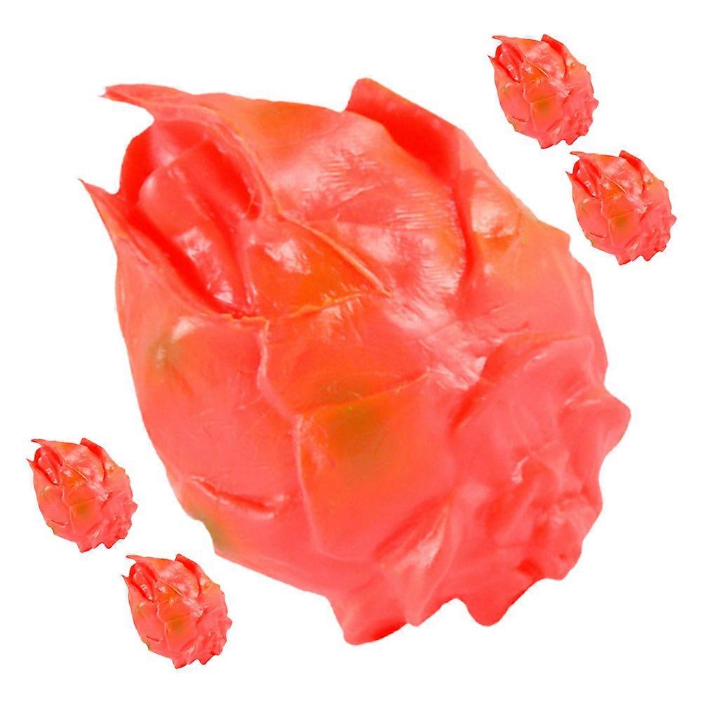 Artificial Mini Dragon Fruit Props for Decor Made of PVC Red Color 5pcs 2 inch