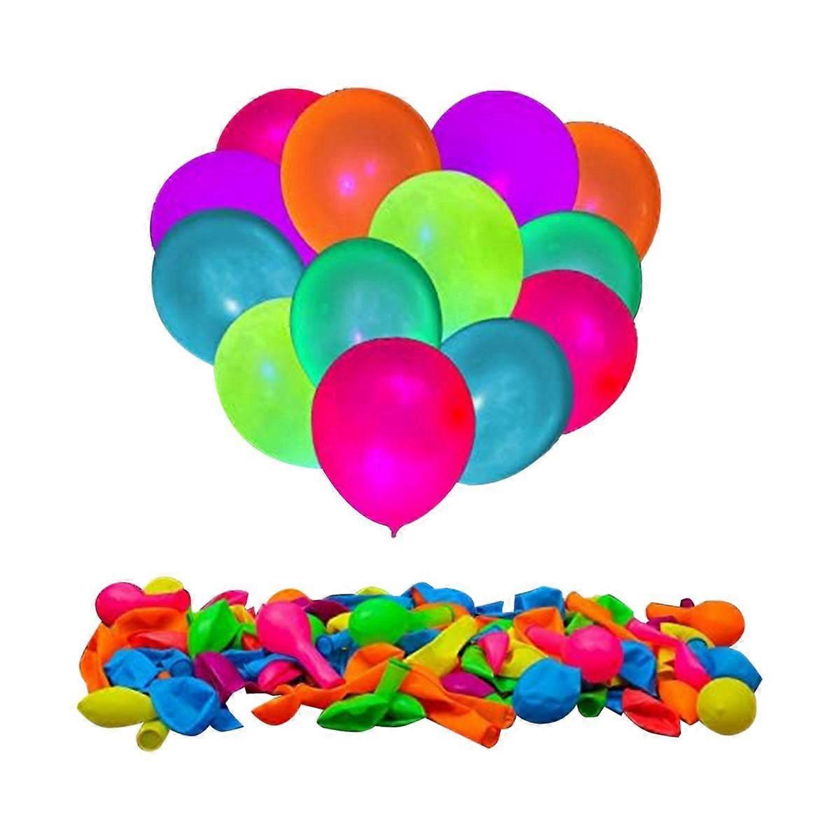 200 Neon Glow Party Balloons, Glow in the Dark for Birthday Decoration, Wedding Glow Party Supplies