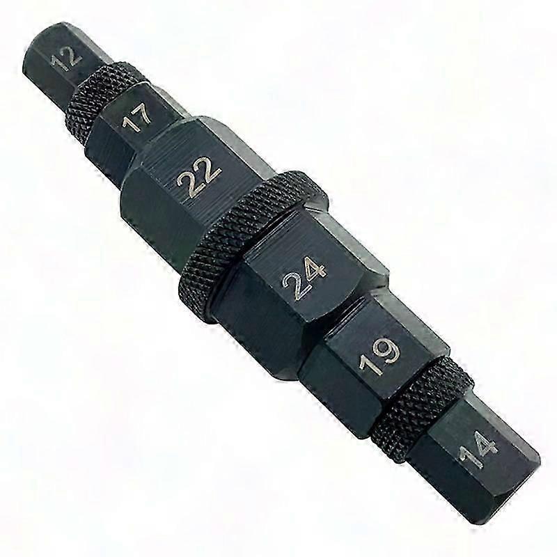 Hex Axle Tool for Motorcycle Front Wheel 12-24mm 6-in-1 Spindle Socket Adapter 3/8" Drive