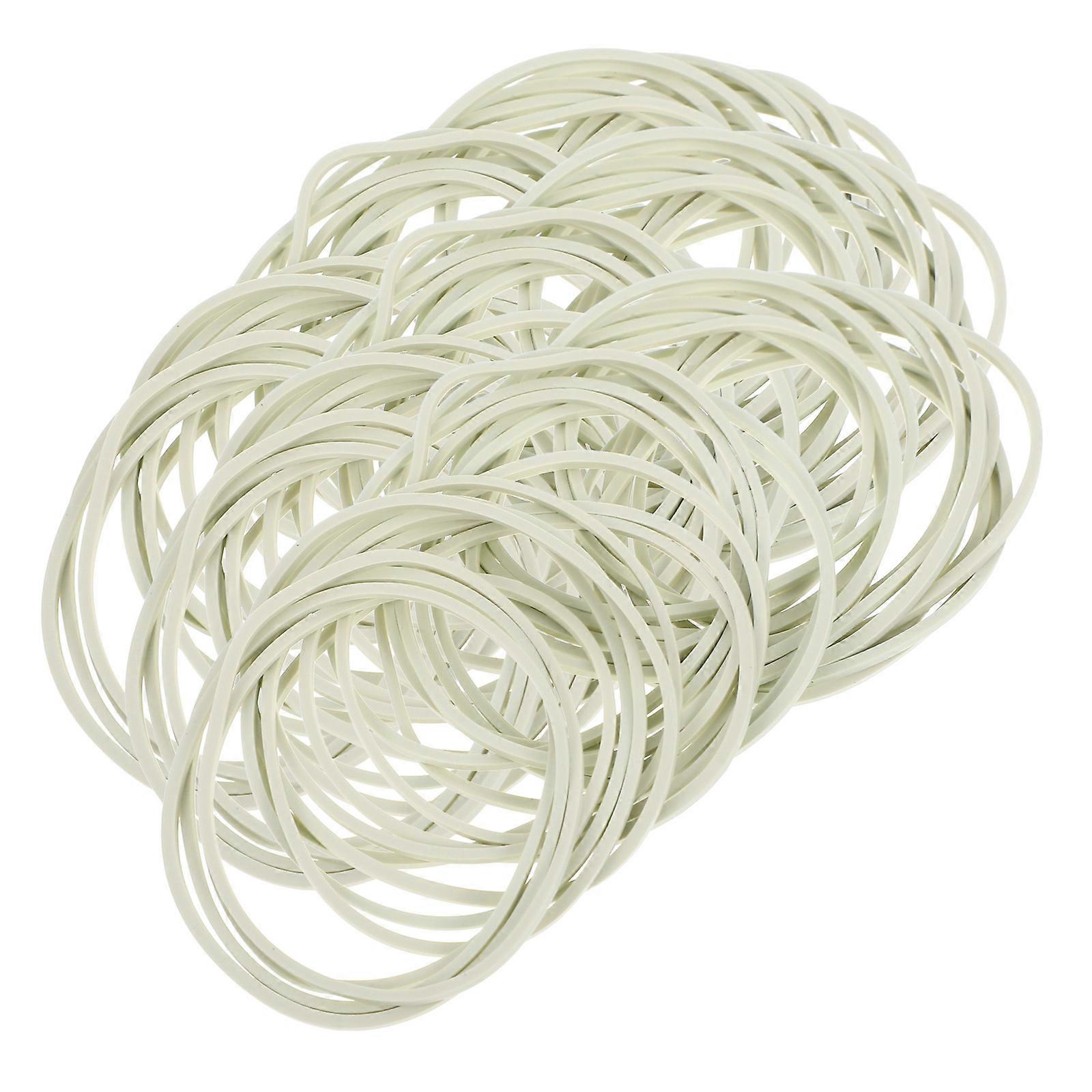 High Elasticity Rubber Bands for Office, DIY Crafts, and Hair Ties – Multi Use Binding Bands, White