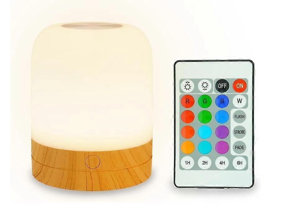 Touch Lamp, Remote Controlled Night Light, 7 Colors, Flashing, Timer Shutdown, RGB, Ambient Light, Gift, Holidays, Nursery, Bedside, Sleep(White)